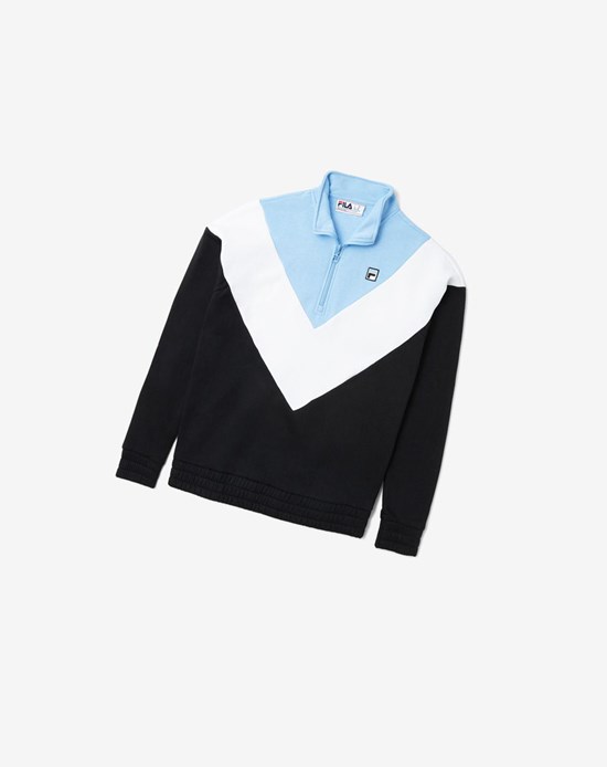 Fila Ekanta 1/4 Zip Negros Azules Blancos | 193480-EFD