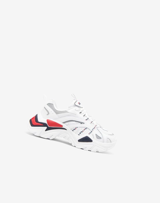 Fila Electrove Sneakers Blancos Azul Marino Rojos | 178420-QYP
