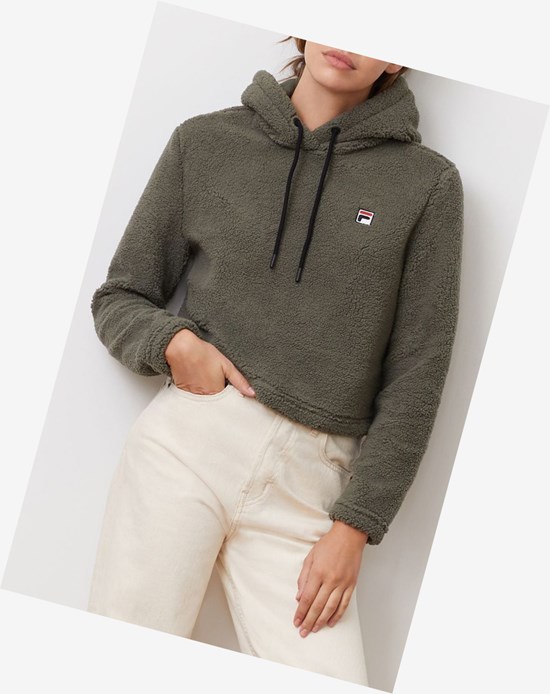 Fila Ember Crop Hoodie Dolv/Blk/Mred | 743215-SKX