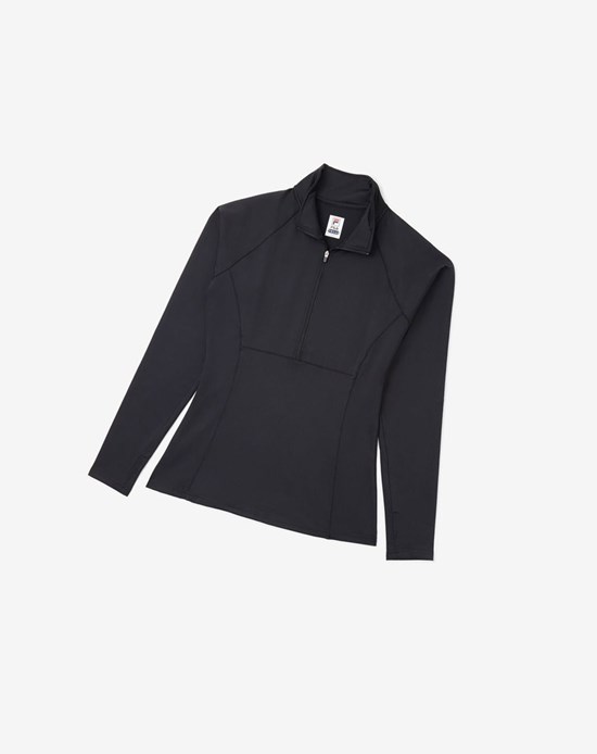 Fila Essentials 1/2 Zip Negros | 175982-GZP