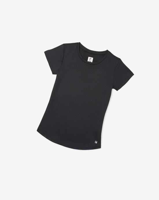 Fila Essentials Corta Sleeve Top Negros | 048615-NGT