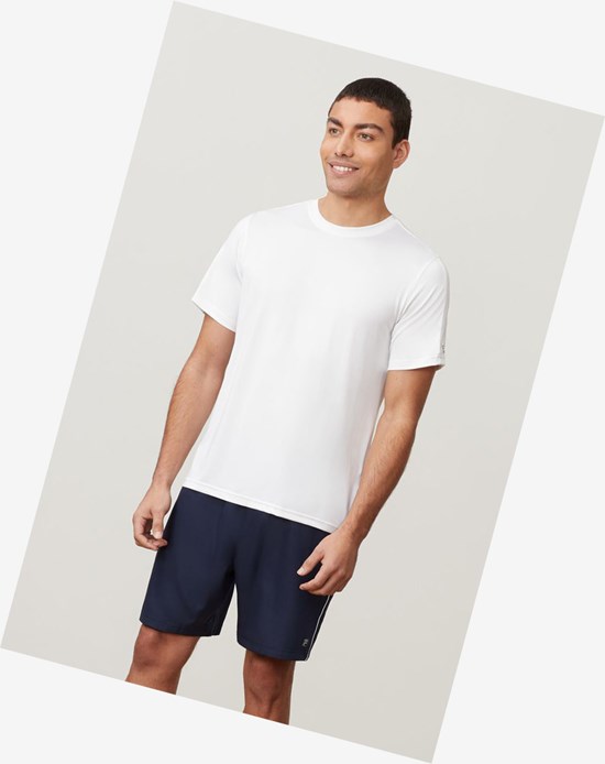 Fila Essentials Heather Mesh Crew Blancos | 415792-VWU