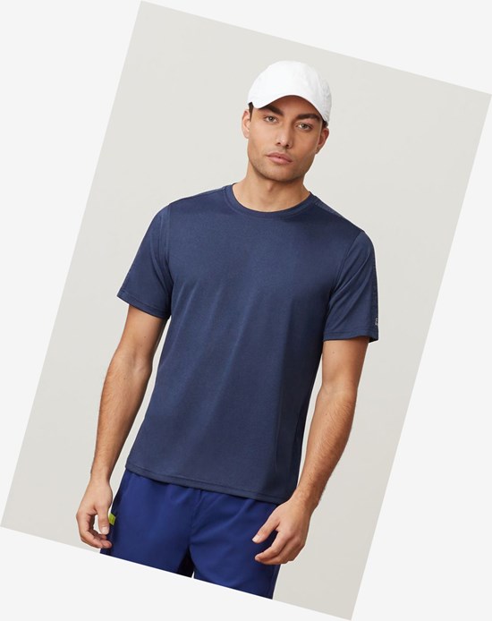 Fila Essentials Heather Mesh Crew Navyhth | 769018-TZA