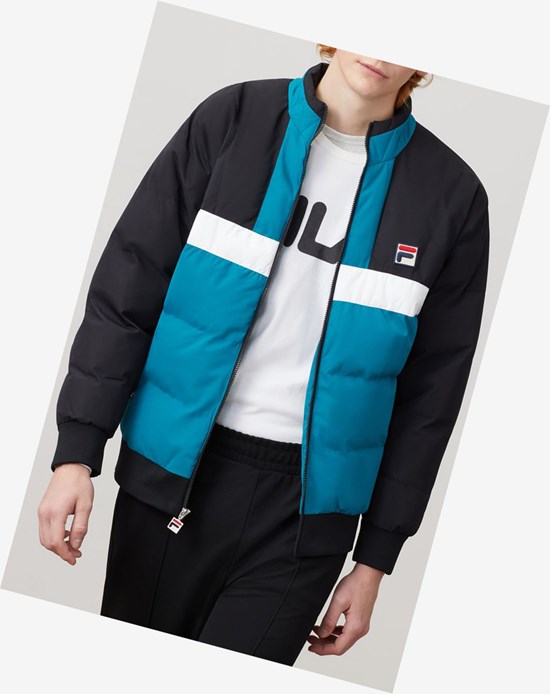 Fila Fausto Ski Jacket Blk/Hblu/Wht | 729158-FEM