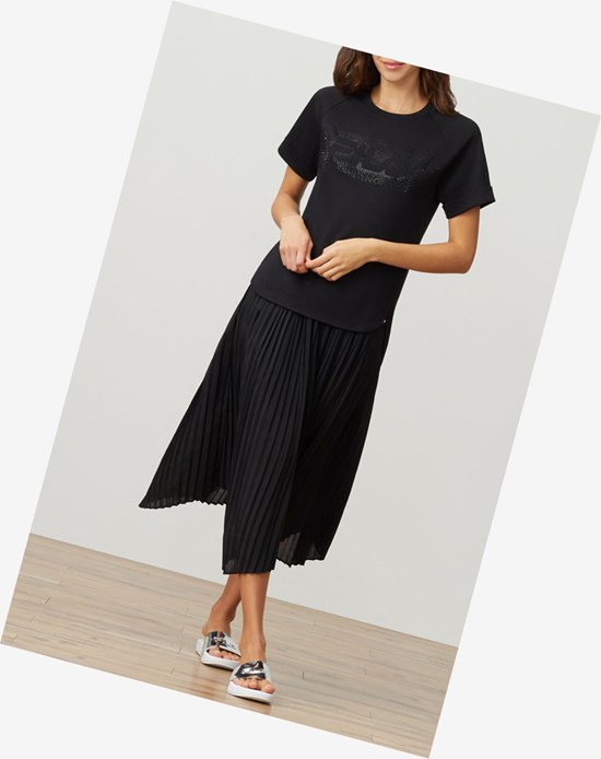 Fila Fila Milano Algodon Tee Negros | 692137-DAF
