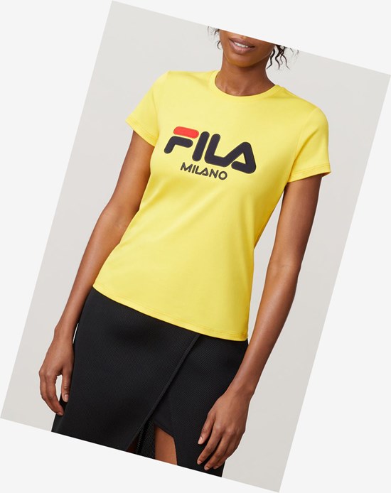 Fila Fila Milano Corta Sleeve Tee Amarillos | 835701-RPX