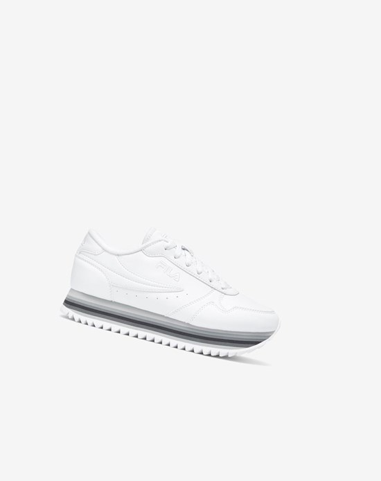 Fila Fila Orbit Stripe Sneakers Blancos Plateados | 725381-GZB