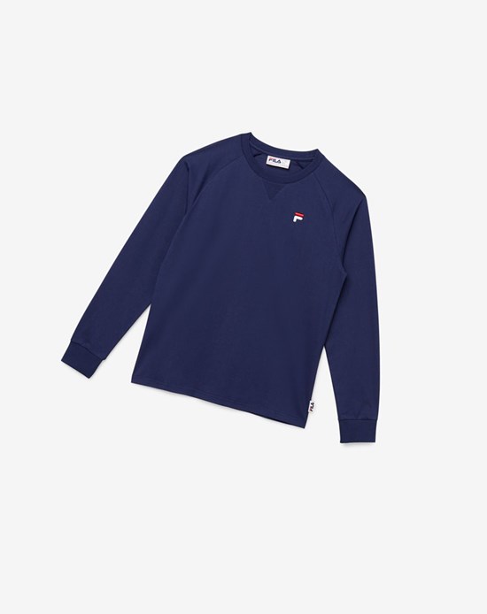 Fila Flynn Long Sleeve Tee 410 Peacoat | 236801-IAC