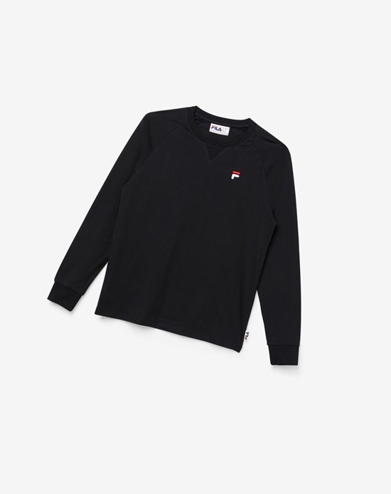 Fila Flynn Long Sleeve Tee Negros | 243608-MKV