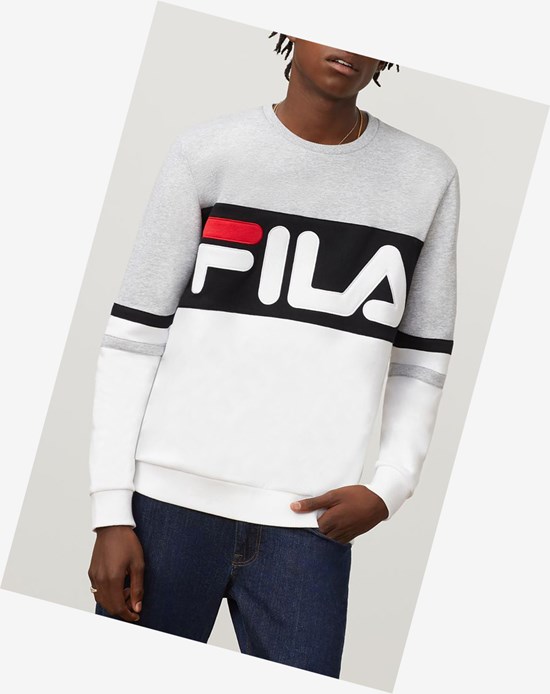 Fila Freddie Sweatshirt Wht/Lgrym/Blk | 573624-CMA