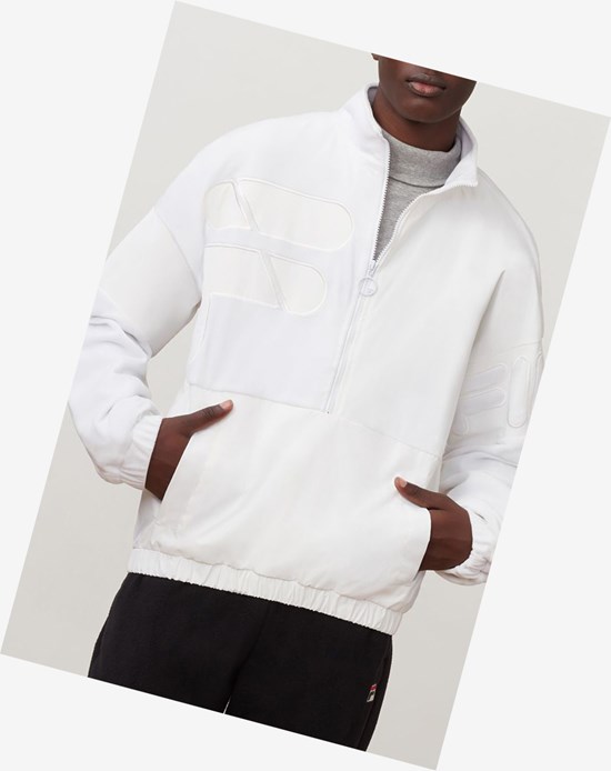 Fila Fritz Velour 3/4 Zip Blancos | 715246-VQB
