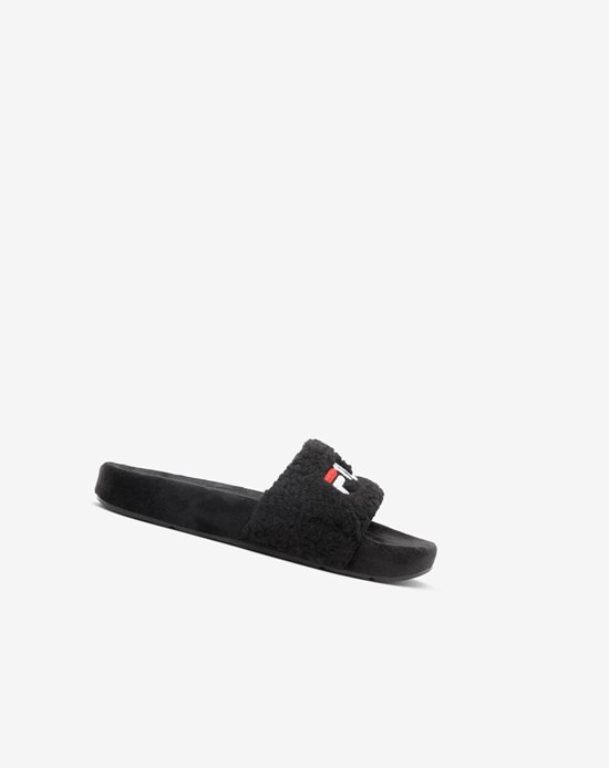 Fila Fuzzy Drifter Chanclas Sandals Negros Rojos Blancos | 610789-LPM