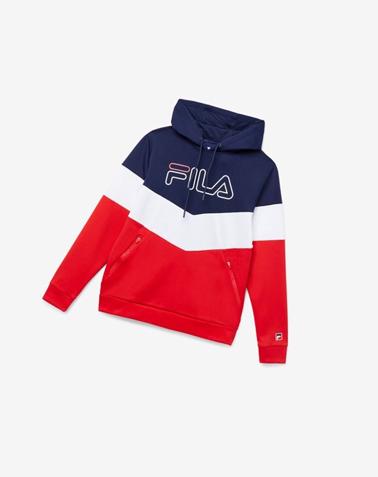 Fila Gerado Tech Hoodie Rojos Blancos | 651873-ARE