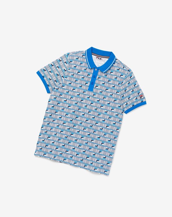 Fila Gianni Polo Azules Blancos | 896341-WTH