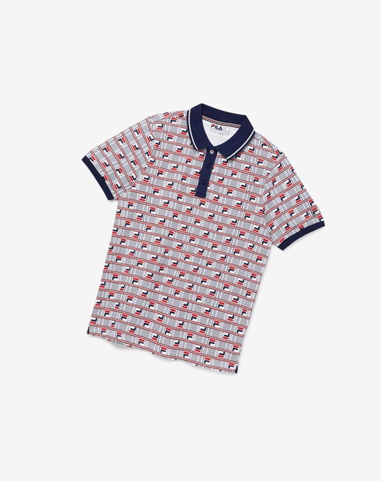 Fila Gianni Polo Blancos Rojos | 365804-JPK