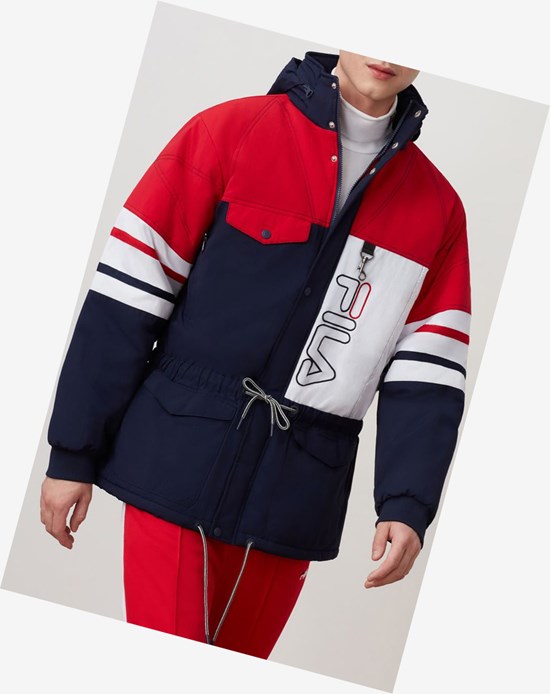 Fila Golia Parka Jacket Peac/Cred/Wht | 532698-KBA
