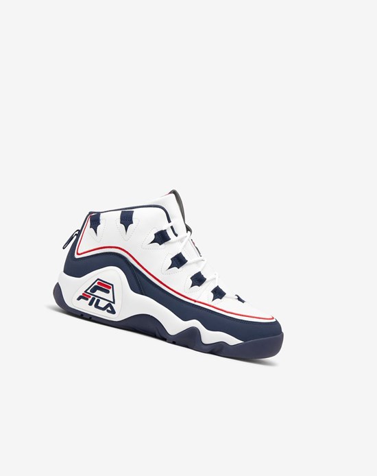 Fila Grant Hill 1 Offset Sneakers Blancos Azul Marino Rojos | 219068-HDP