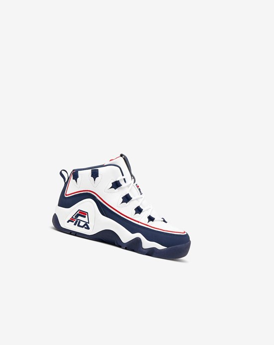 Fila Grant Hill 1 Offset Sneakers Blancos Azul Marino Rojos | 930265-IXM