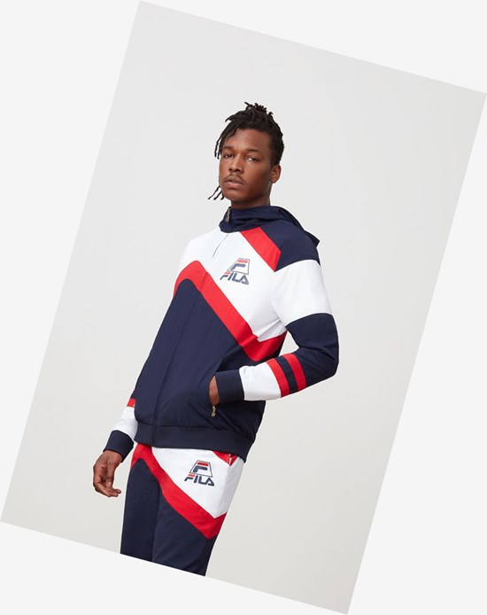Fila Grant Hill Zenith Woven Jacket Azul Marino Blancos Rojos | 598632-SJL