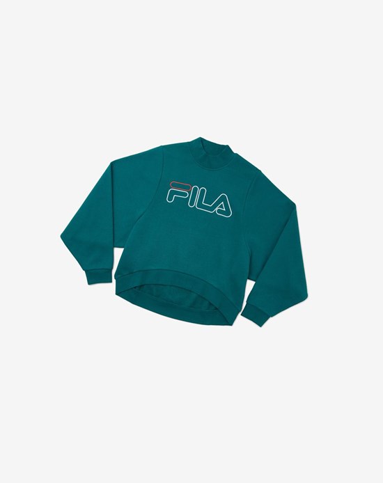 Fila Hanami Sweatshirt Azules Blancos | 742093-YGP