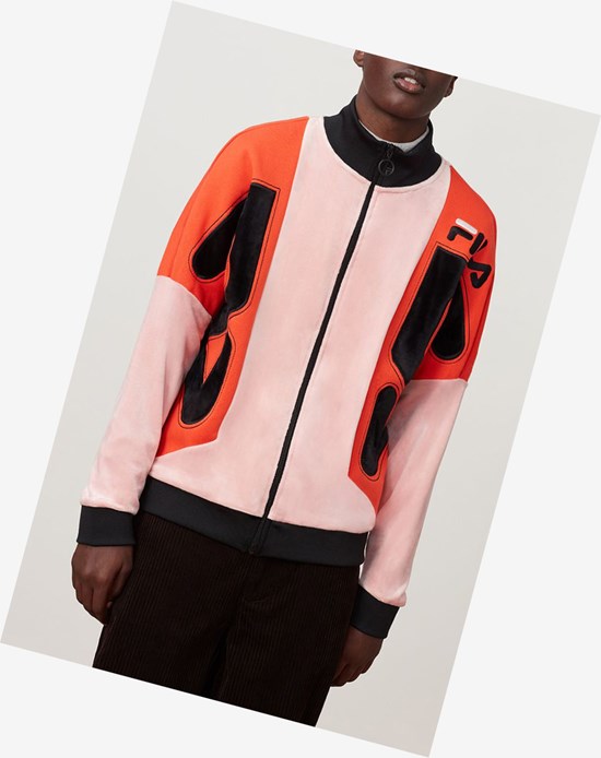 Fila Harlen Velour Pista Jacket Pshad/Ctom/Blk | 340172-GTO