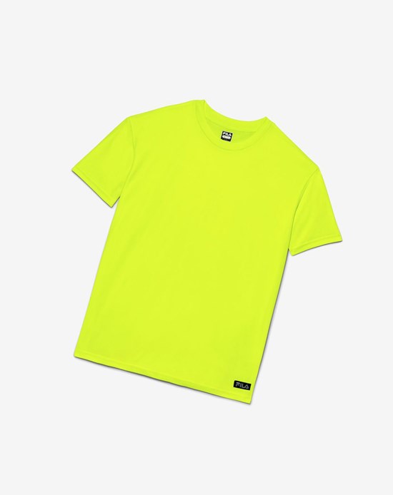 Fila High Visibility Corta Sleeve Trabajo Shirt Amarillos | 013582-UDG
