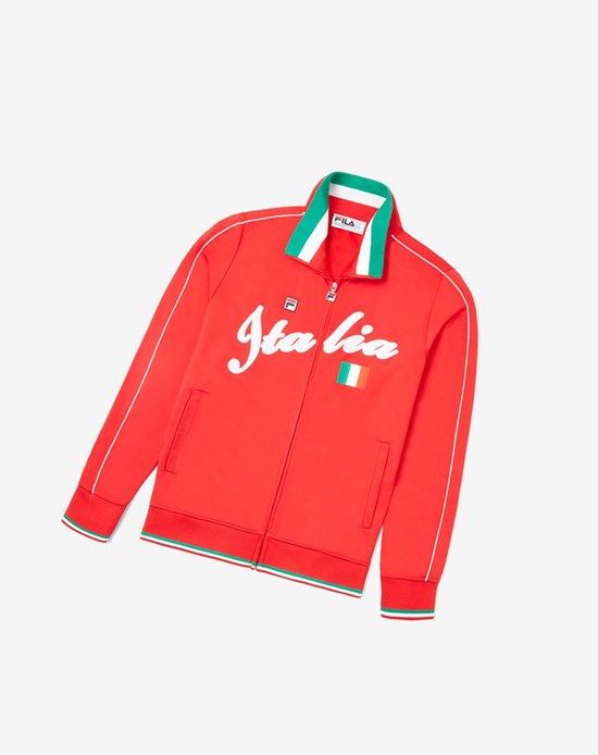 Fila Italia Pista Jacket Rojos Blancos | 261054-AXL