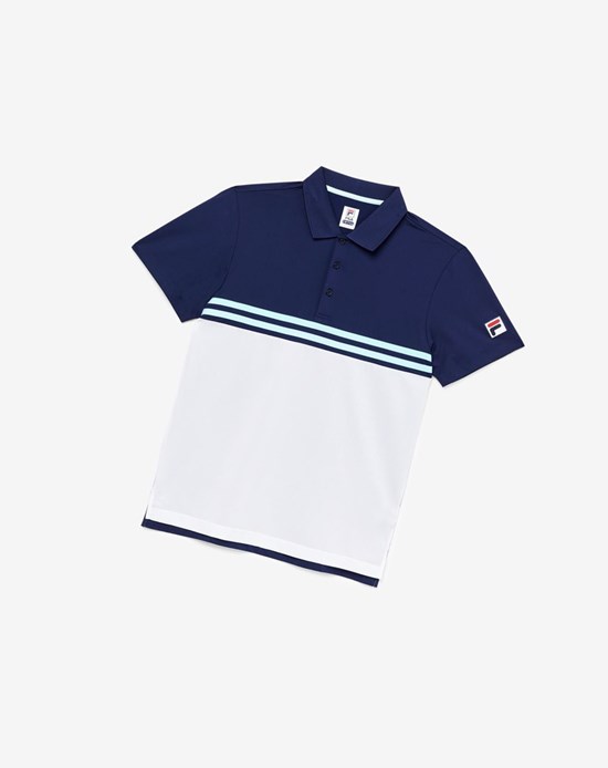 Fila Legends Rally Polo Azul Marino Blancos | 438962-PEK