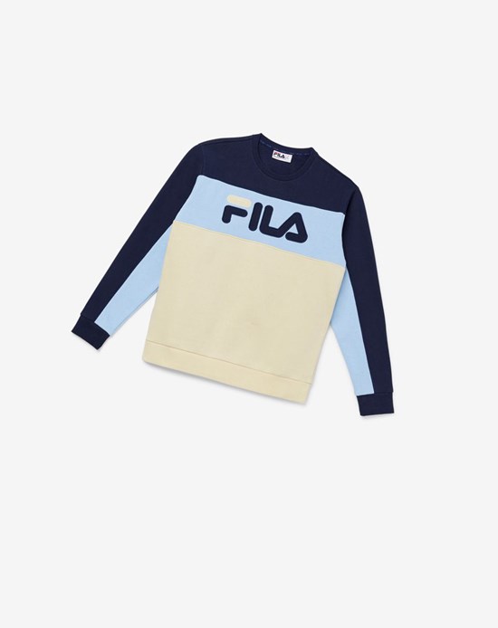 Fila Lesner Fleece Crew 413 Peac/Bsand/Pblu | 496573-OLB