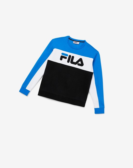 Fila Lesner Fleece Crew 916 Dblu/Wht/Blk | 039627-DMA