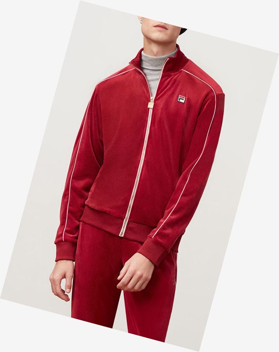 Fila Lineker Velour Jacket Tred/Wht | 854236-HZX