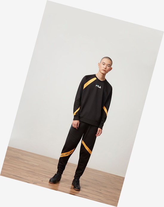 Fila Link Textured Crew Blk/Citr/Atdp | 053978-JLX