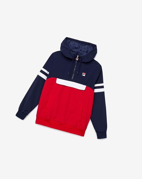 Fila Macker 3 Viento Jacket Rojos Blancos | 582701-XDK