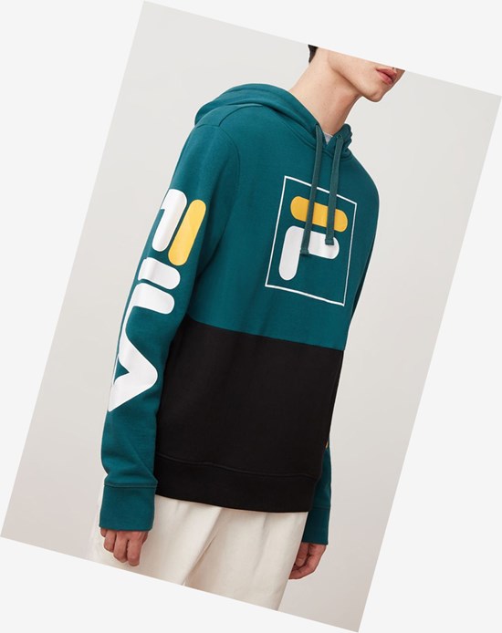 Fila Marzio Hoodie Azules Negros | 015728-CSN