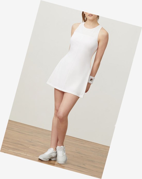 Fila Match Play Vestido Wht/Opop | 732540-ZLU
