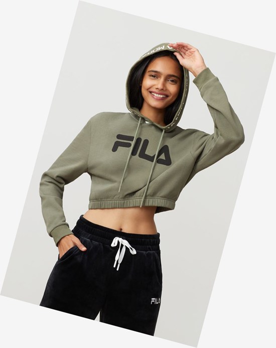 Fila Mathilde Crop Hoodie Dolv/Blk | 148032-HAC