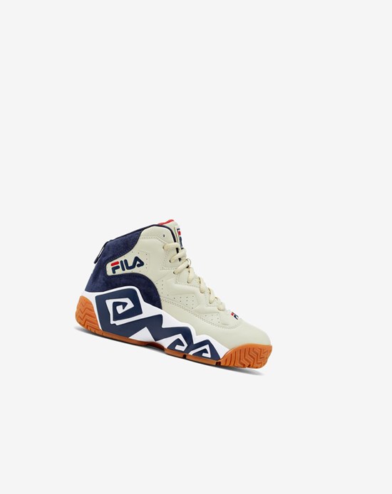 Fila Mb Tenis Shoes Creme Blancos Azul Marino | 947208-BQY