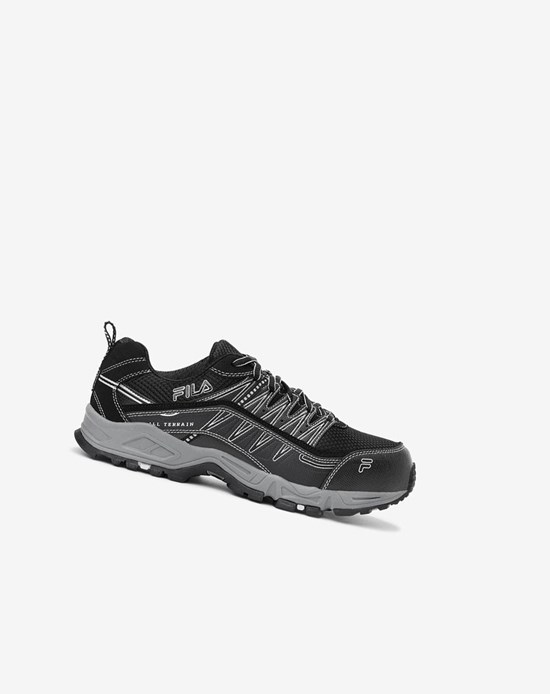 Fila Memory All Terrain Peak Slip Resistant Steel Puntera Shoe Boots Blk/Blk/Msil | 830547-RID