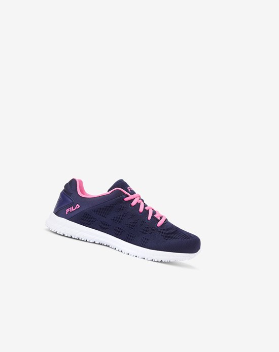Fila Memory Techknit Slip And Agua Resistant Shoe Casuales Shoes Azul Marino Rosas Blancos | 045371-XAT