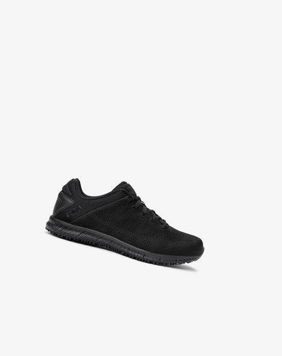 Fila Memory Techknit Slip And Agua Resistant Shoe Casuales Shoes Negros | 103472-UVL