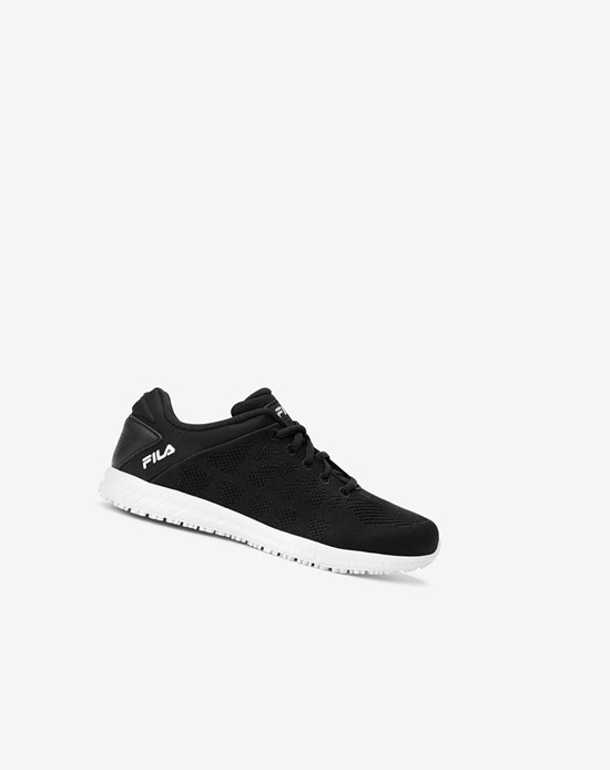 Fila Memory Techknit Slip And Agua Resistant Shoe Casuales Shoes Negros Plateados Blancos | 190782-IYW