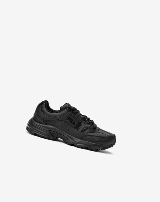 Fila Memory Workshift Slip Resistant Anchos Ancho Shoe Casuales Shoes Blk/Blk/Blk | 247186-QWU