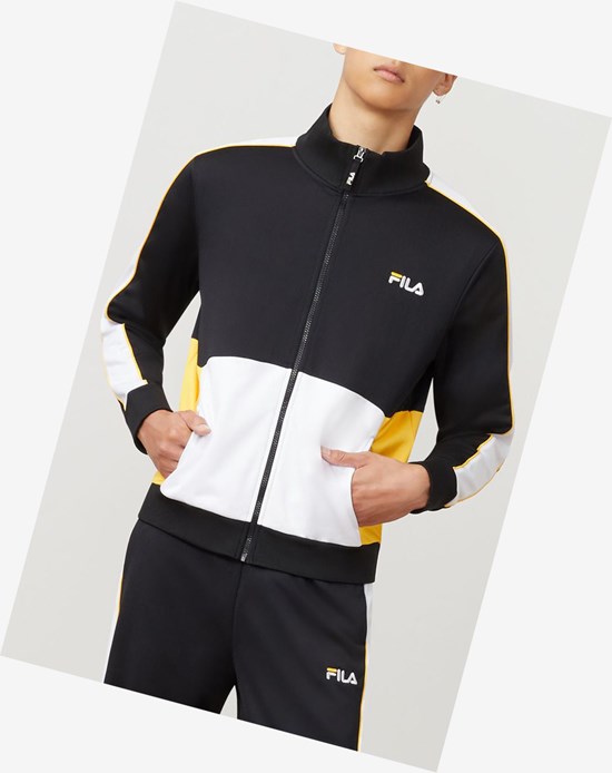 Fila Michele Jacket Blk/Wht/Gfus | 372159-VCJ