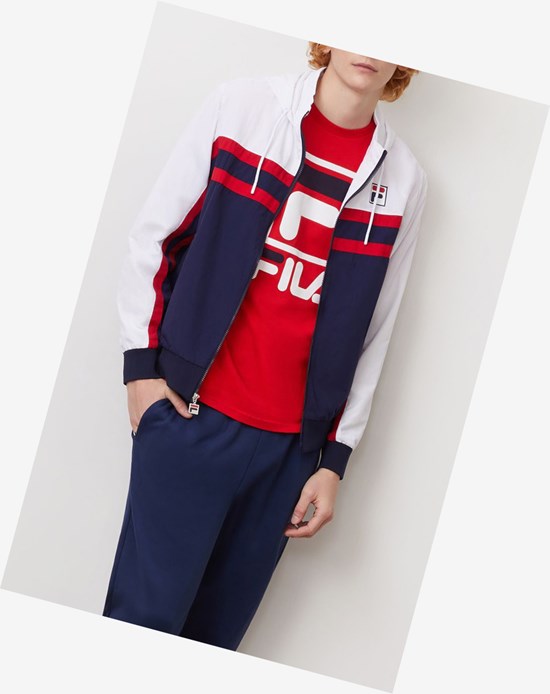 Fila Mirko Encapuchado Viento Jacket Peac/Cred/Wht | 760348-VSZ