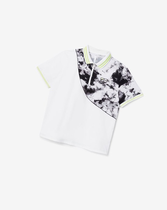 Fila Msgm X Fila Printed Polo Negros Blancos Negros | 021458-ZFV