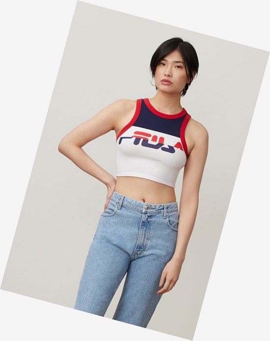 Fila Nellie Crop Racer Tank Peac/Cred/Wht | 153684-VOJ