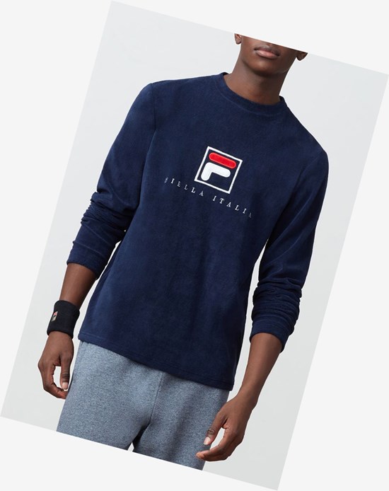 Fila Nicolo Long Sleeve Crew Peac/Wht/Cred | 306741-TXY