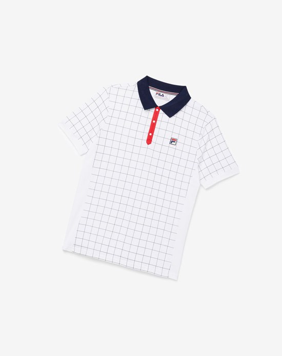 Fila Nile Polo Blancos Rojos | 537692-ULQ
