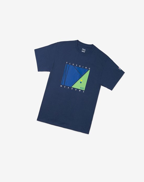 Fila Nyc Court Tee Azul Marino | 394067-SYI