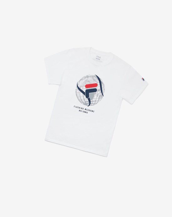 Fila Nyc Globe Tee Blancos | 890326-DPF